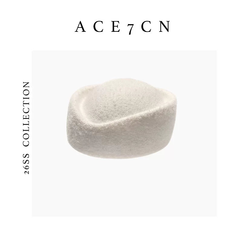 Round Wool-Blend Pillbox Hat — ACE7CN