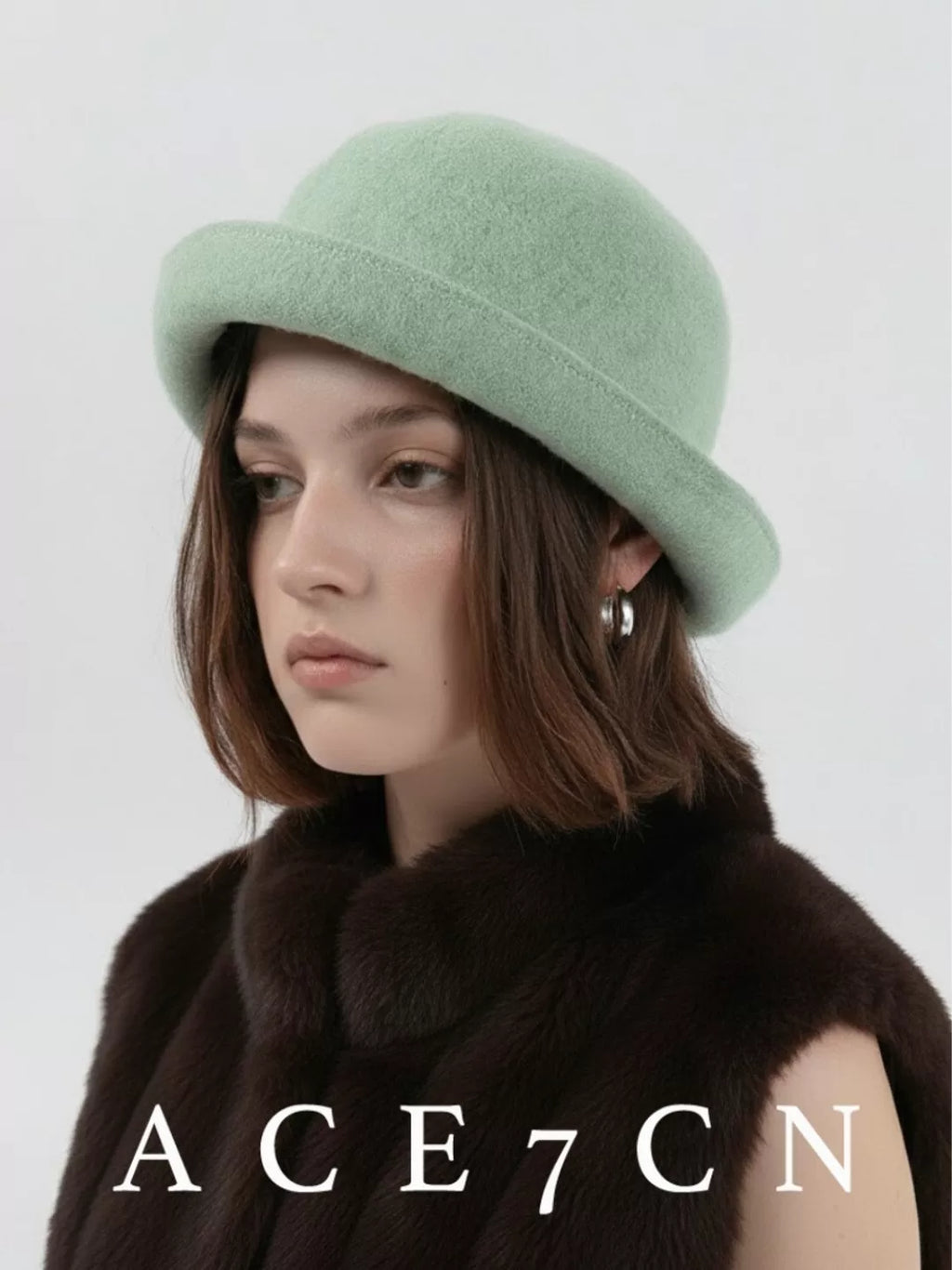 Candy-Tone Roll-Brim Wool-Blend Fedora — ACE7CN