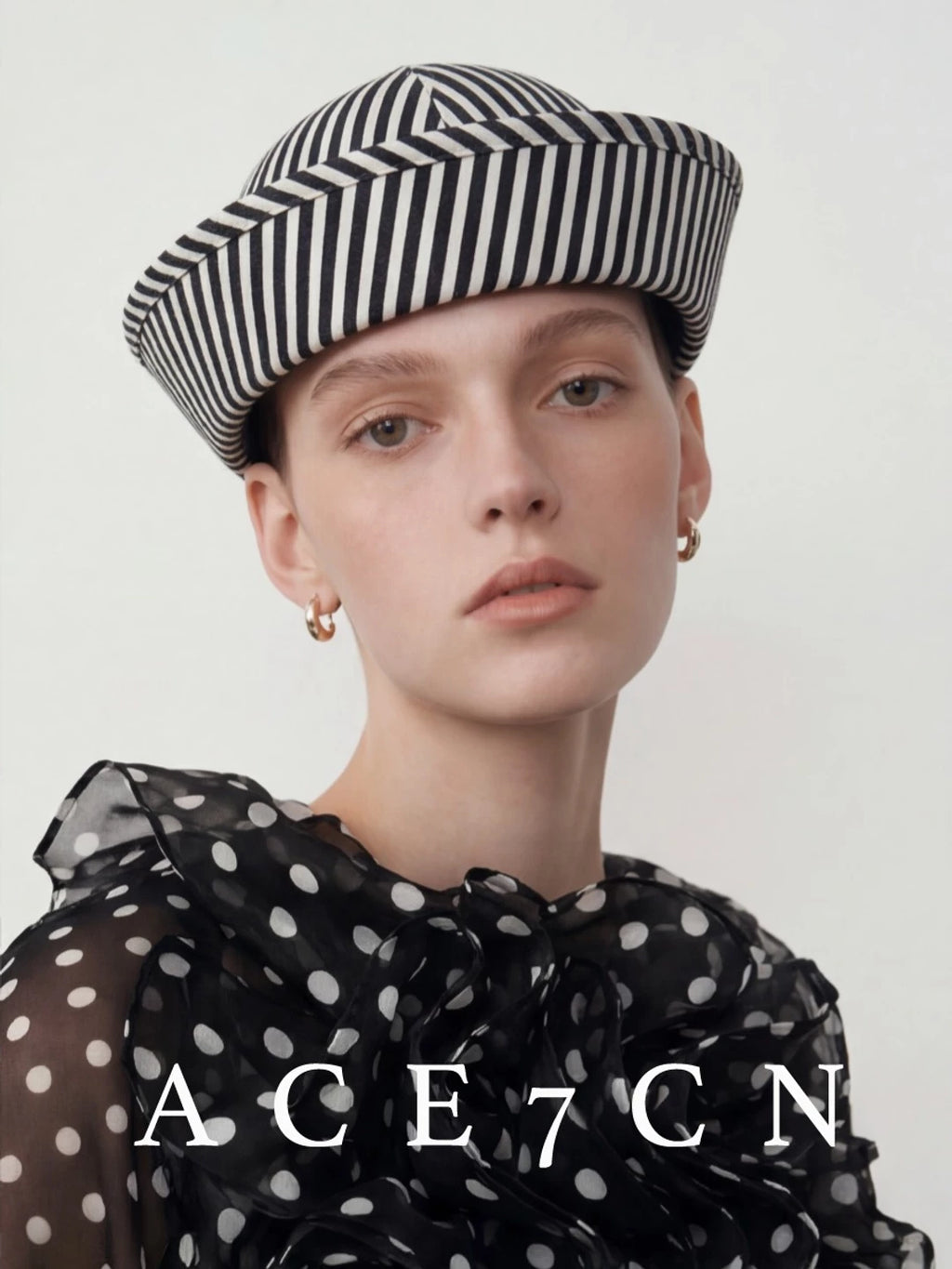 Striped Roll-Brim Sailor Pillbox Hat — ACE7CN