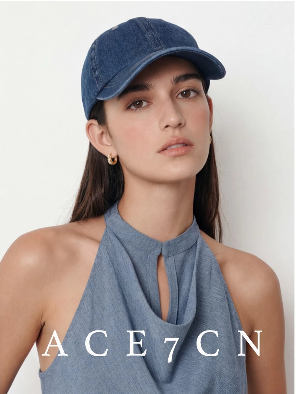 Washed Denim Baseball Cap — ACE7CN