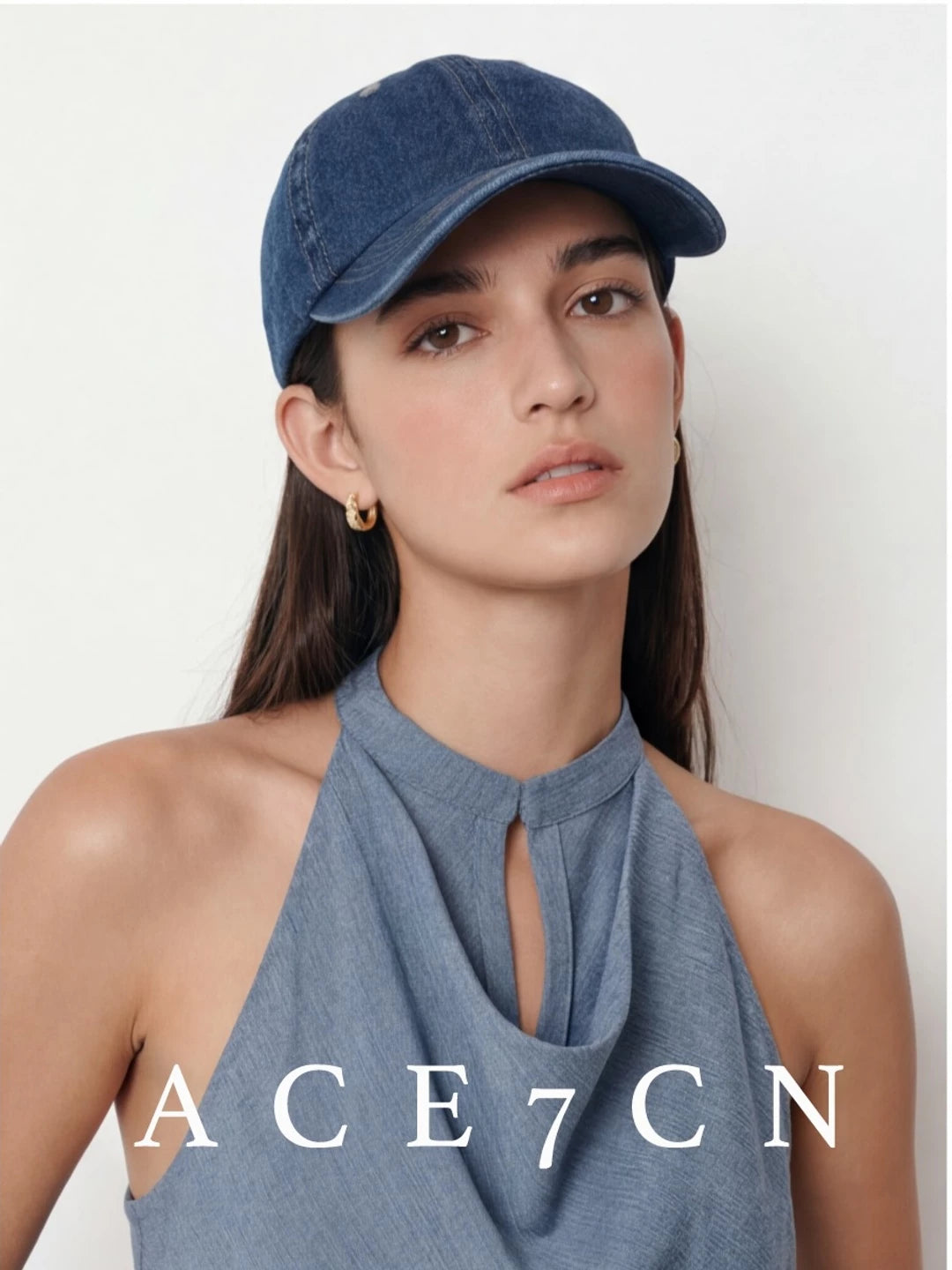 Washed Denim Baseball Cap — ACE7CN
