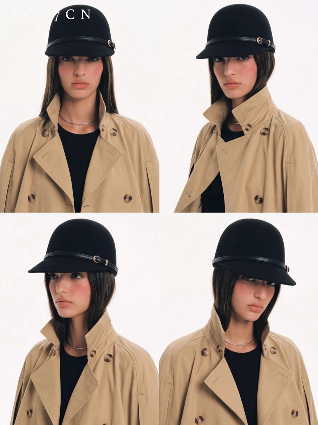 Sculpted Wool Felt Riding Cap — ACE7CN