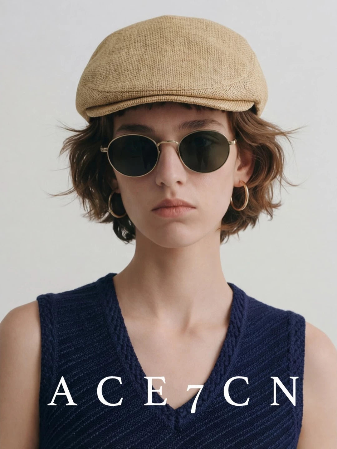 Textured Fabric Flat Cap — ACE7CN