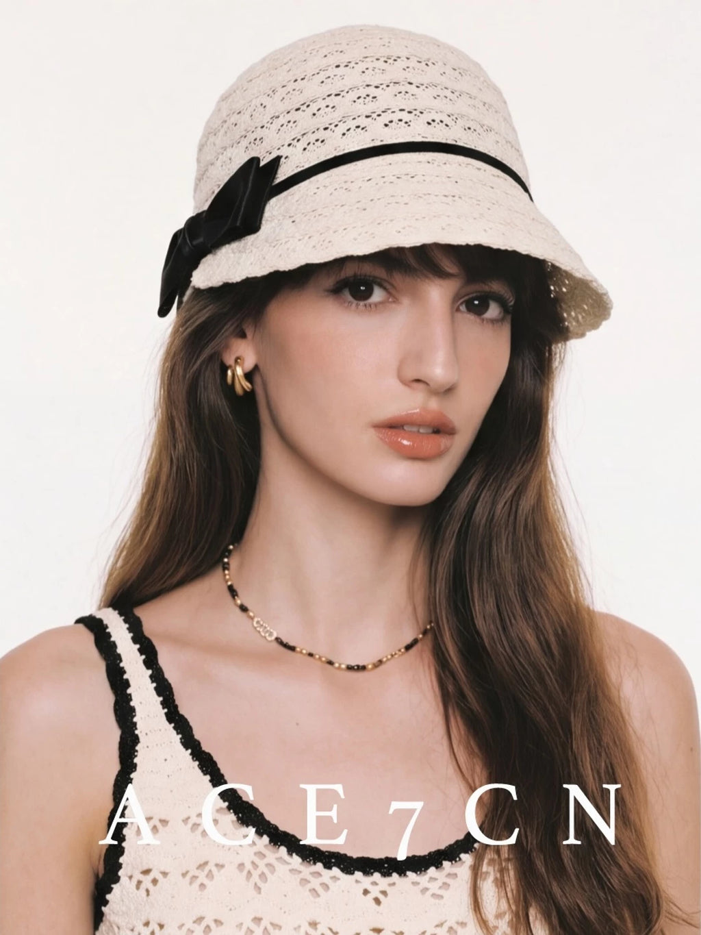 Openwork Lace Equestrian Cap — ACE7CN