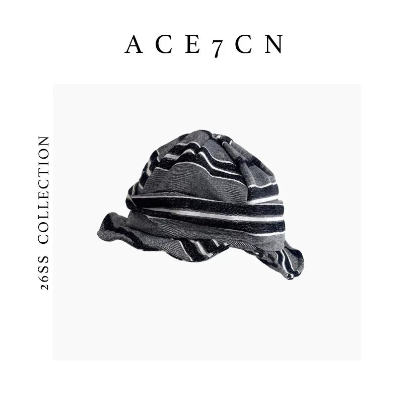 Striped Fabric Bucket Hat — ACE7CN