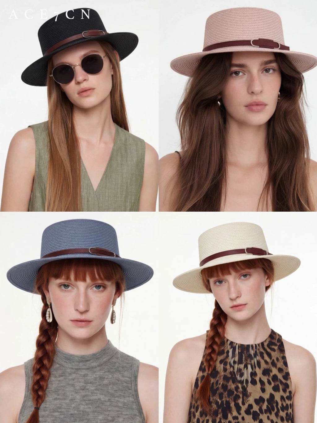 Flat-Top Straw Boater — ACE7CN