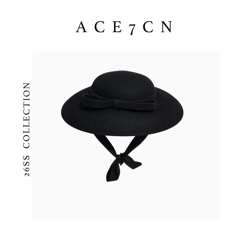 Tie-Bow Wool Cloche — ACE7CN