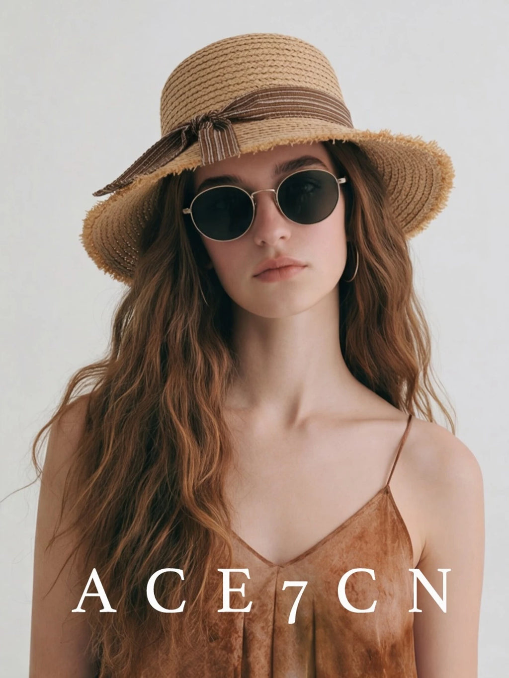 Bow-Detail Raffia Sun Hat — ACE7CN