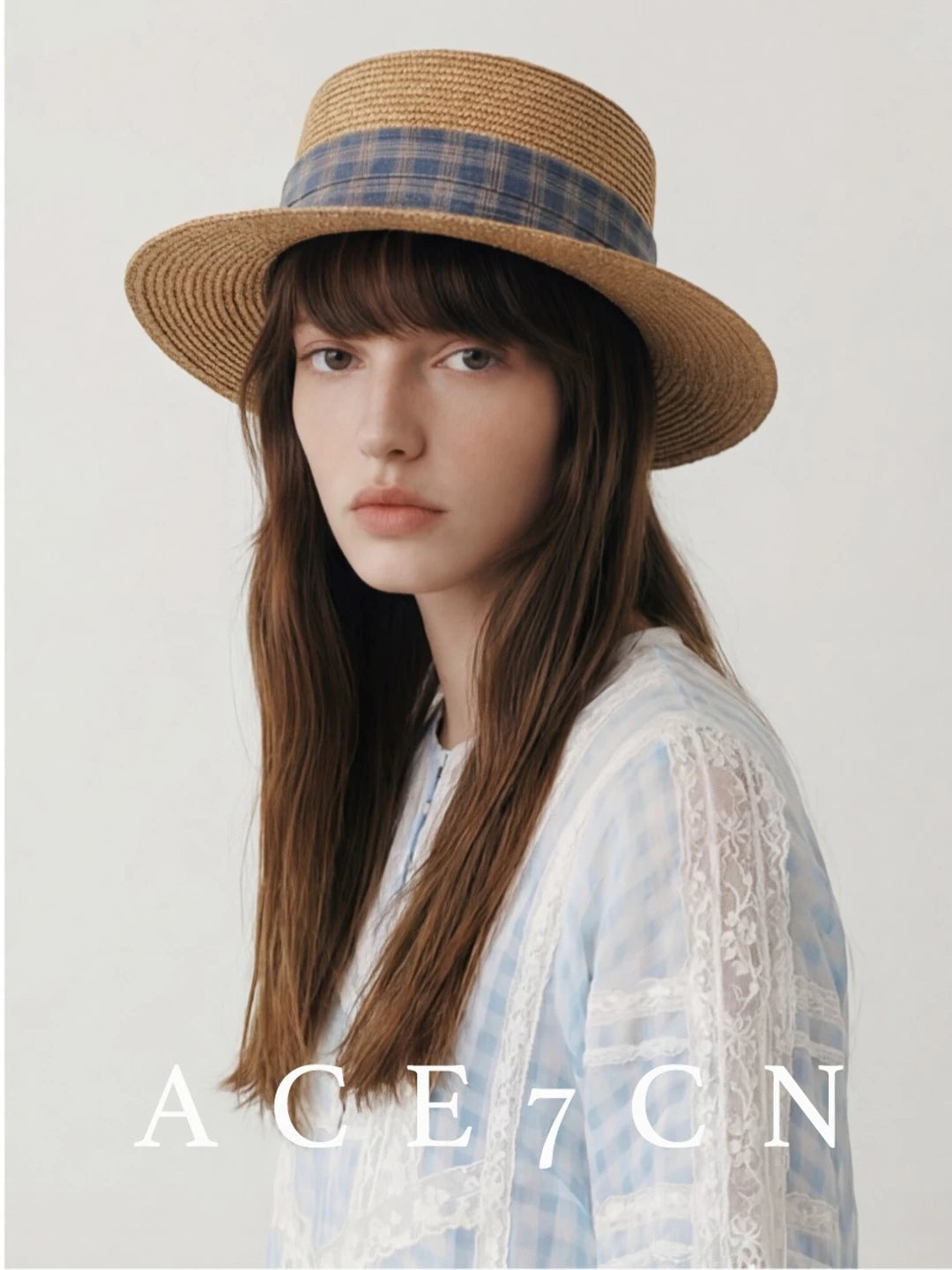 Plaid Straw Fedora — ACE7CN