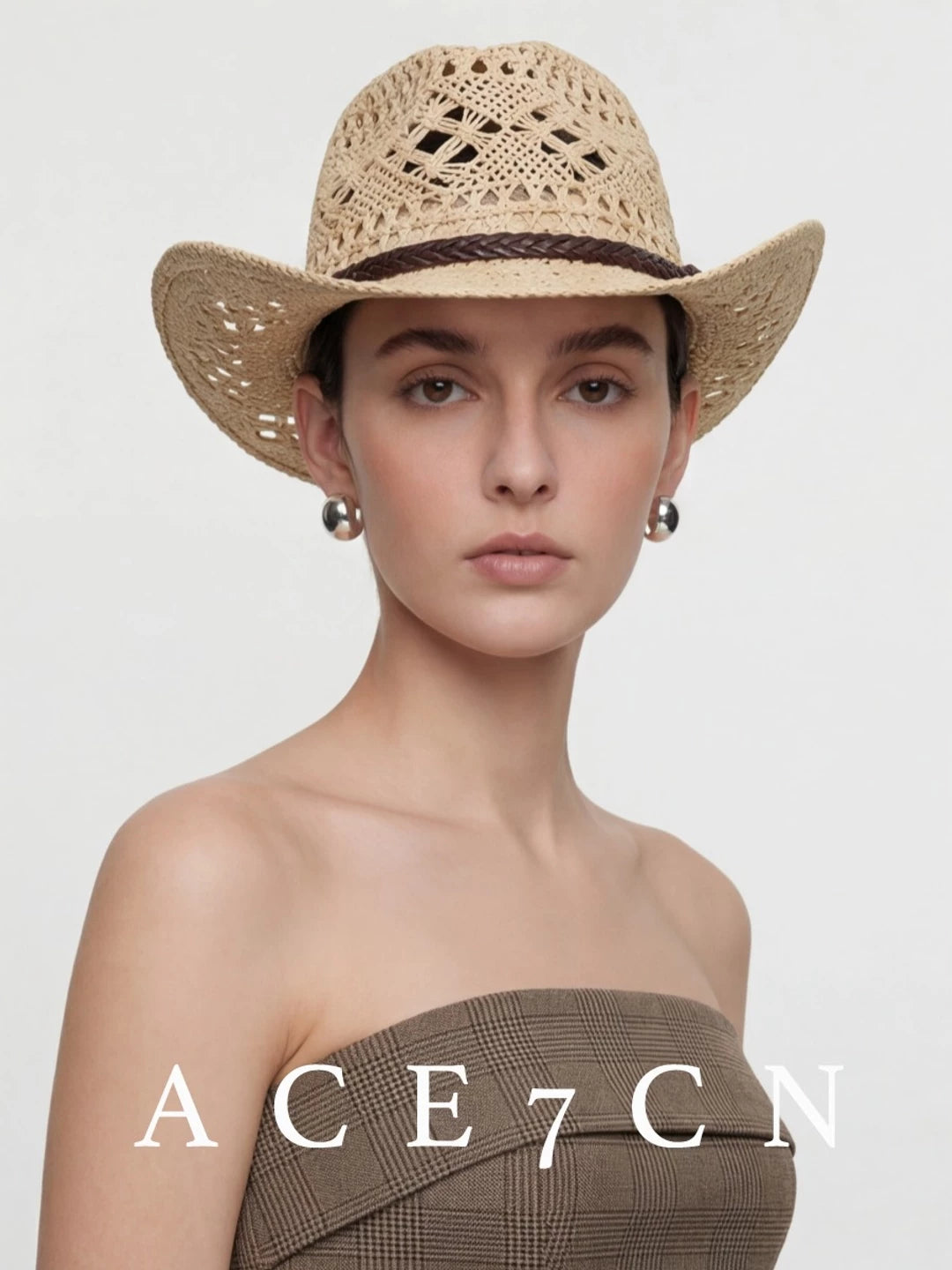 Openwork Straw Panama Hat — ACE7CN