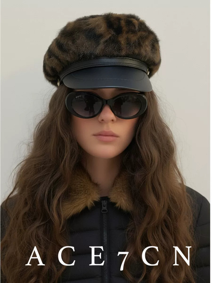 Leopard Octagonal Newsboy Cap — ACE7CN