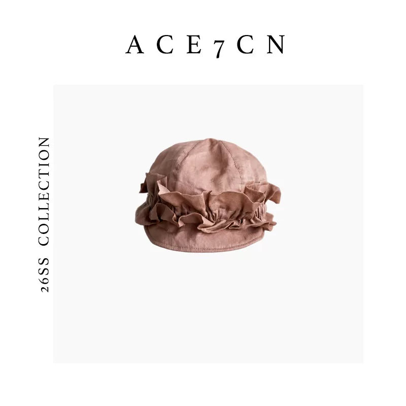 Pinched-Flower Ramie Equestrian Cap — ACE7CN