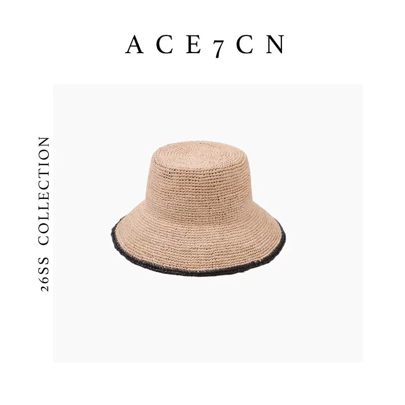 Raffia Lampshade Bucket Hat — ACE7CN