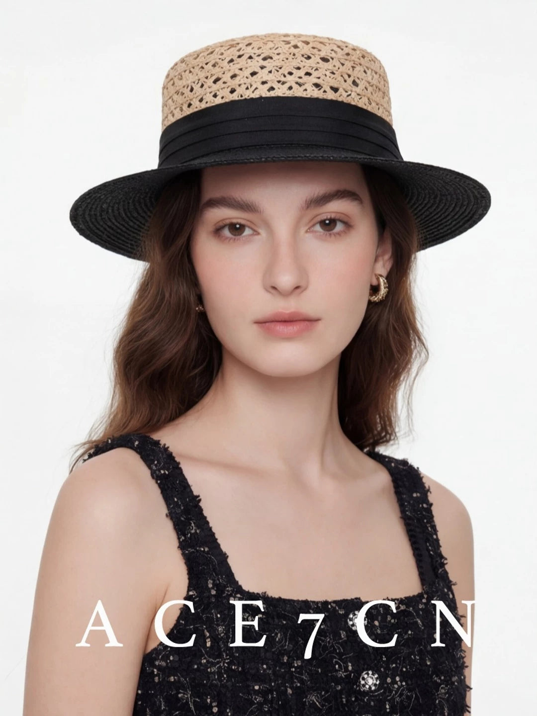 Openwork Silk-Raffia Flat-Brim Fedora — ACE7CN