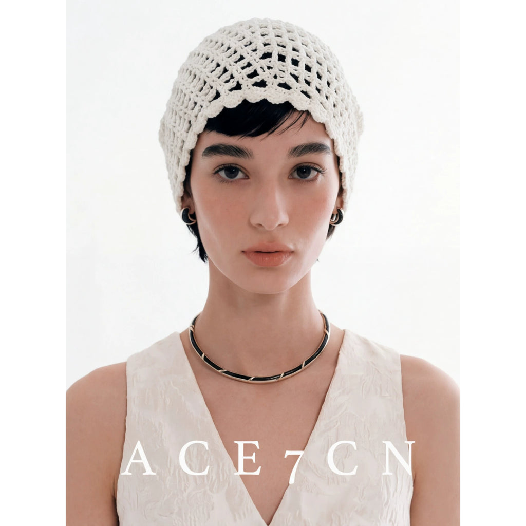 Openwork Hand-Crochet Beanie — ACE7CN