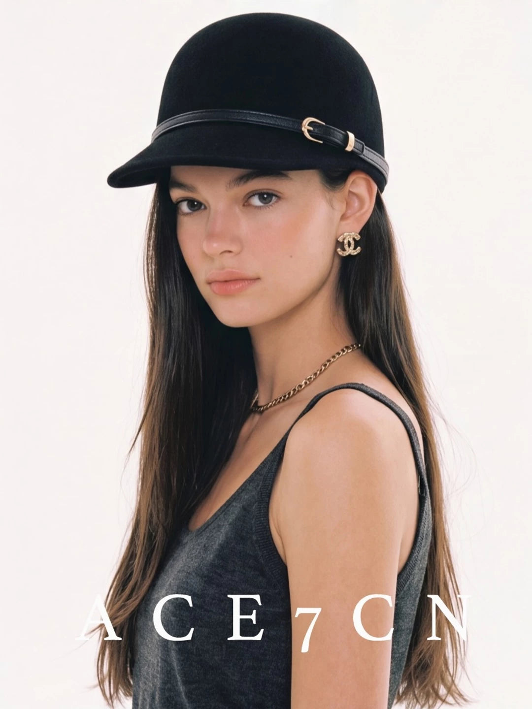 Dome-Crown Wool Felt Equestrian Cap — ACE7CN