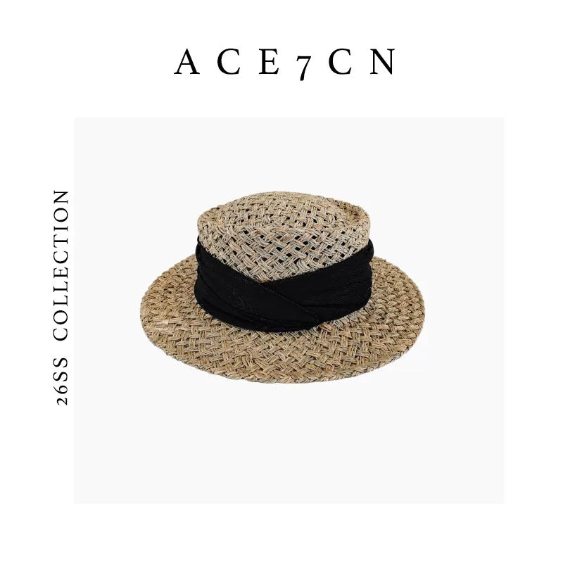 Fine-Woven Straw Fedora — ACE7CN