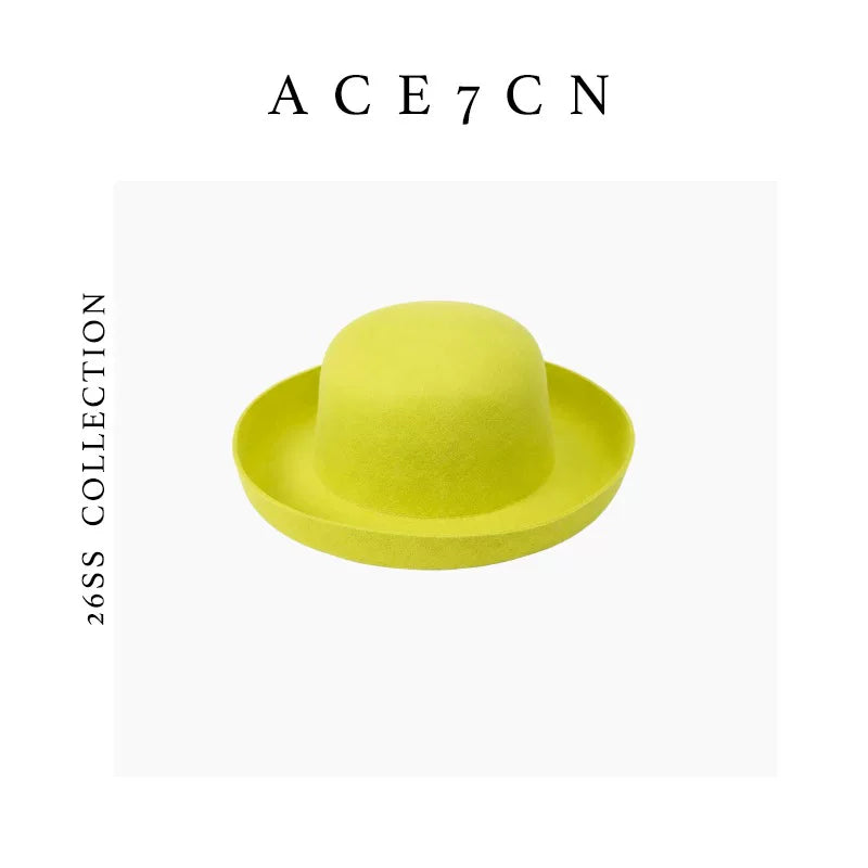 Roll-Brim Wool Bowler Hat — ACE7CN
