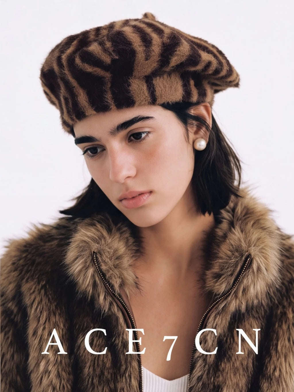 Zebra-Stripe Beret — ACE7CN
