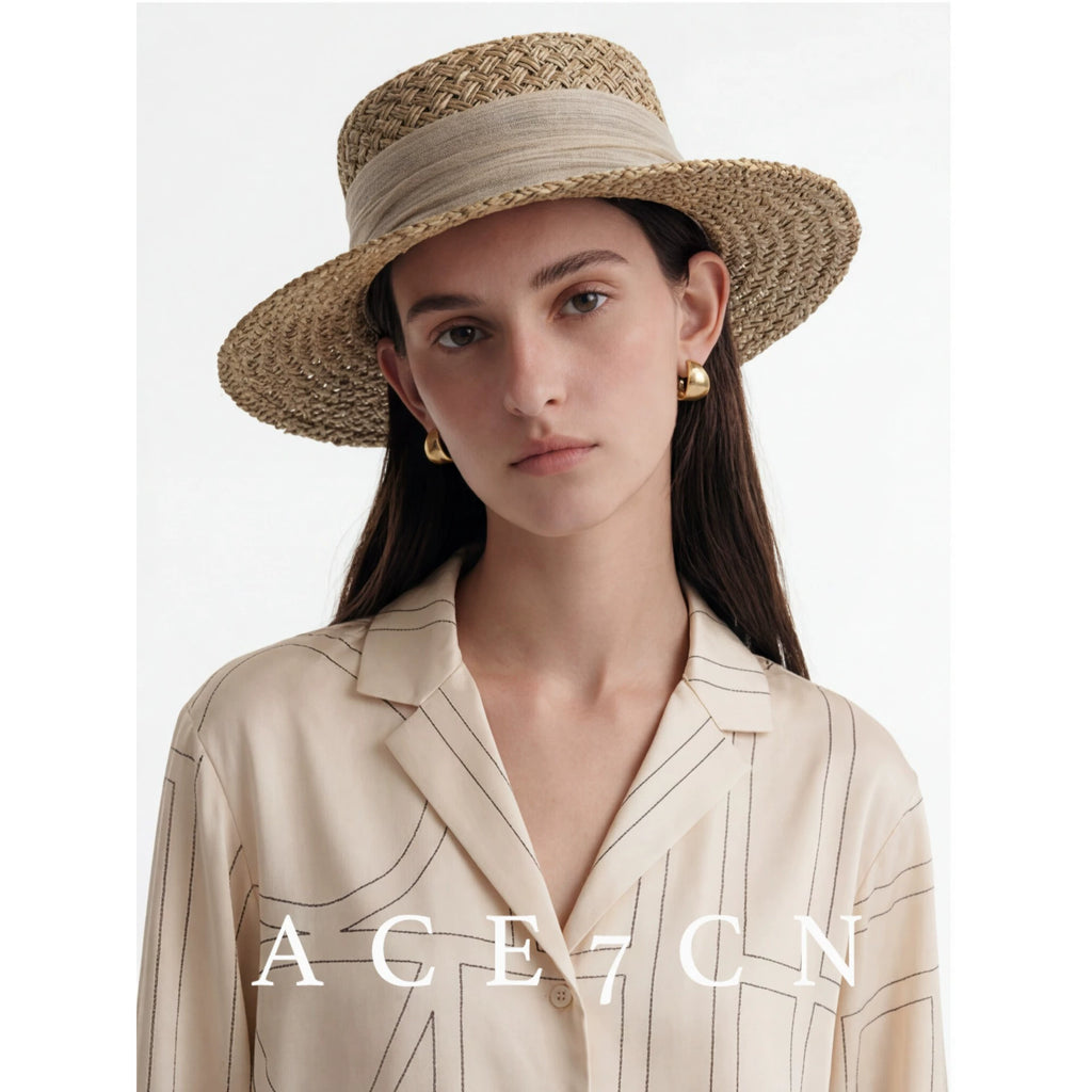 Openwork Silk-Straw Fedora — ACE7CN