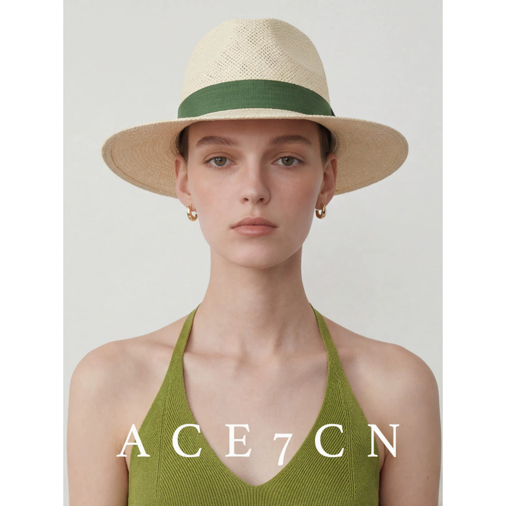 Structured Woven Straw Fedora — ACE7CN