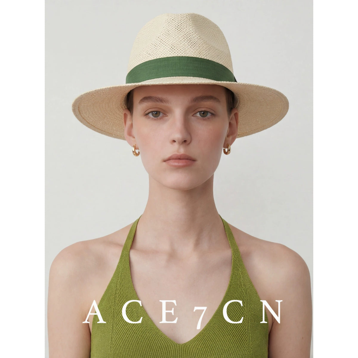 Structured Woven Straw Fedora — ACE7CN