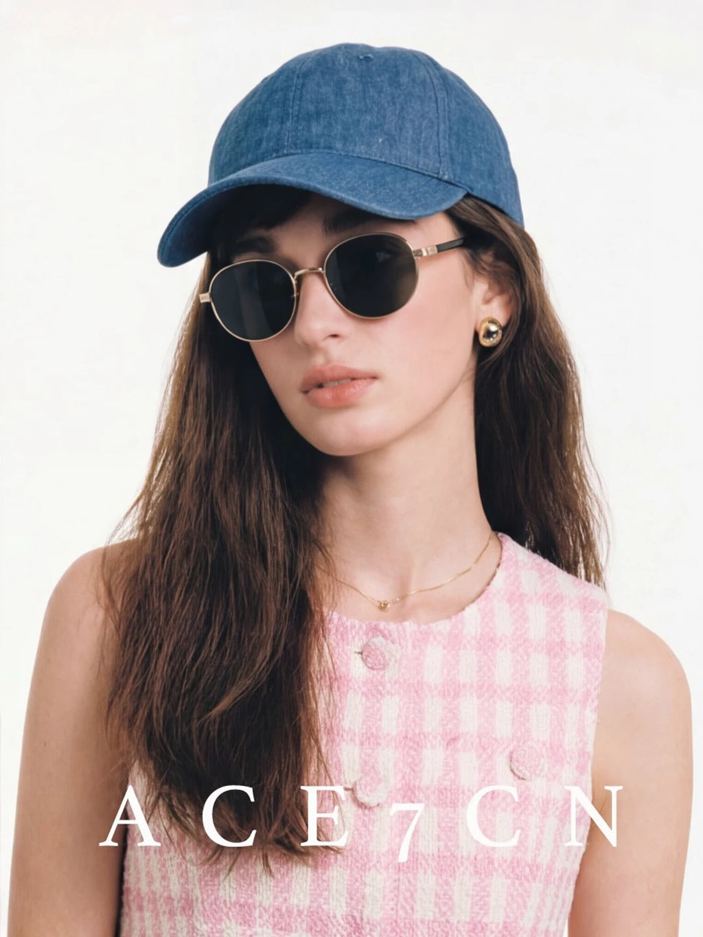 Denim-Linen Equestrian Cap — ACE7CN