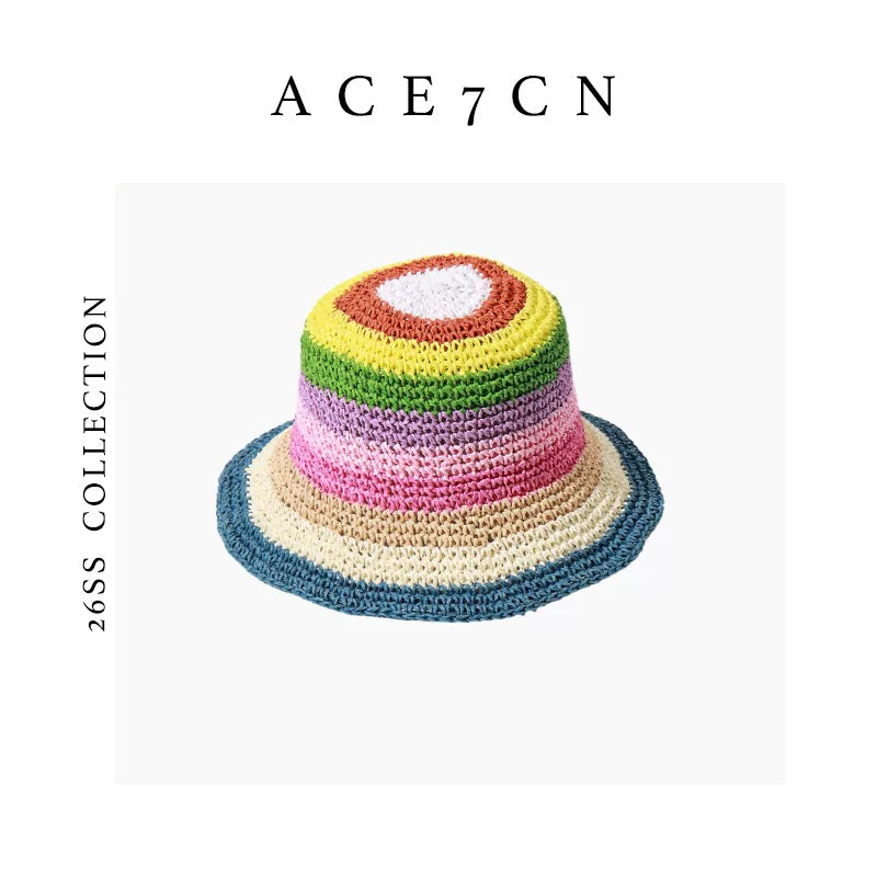 Rainbow-Stripe Bucket Hat — ACE7CN