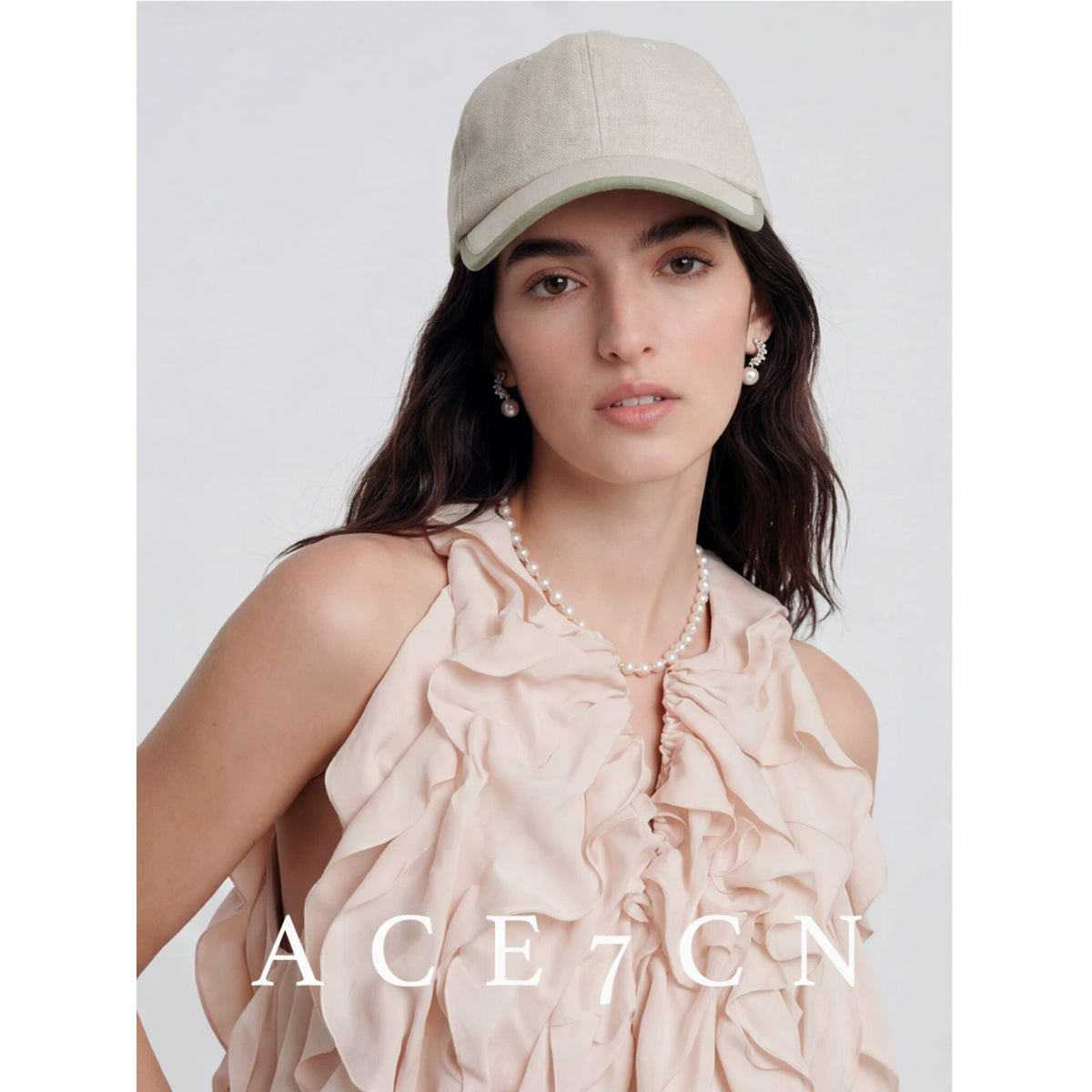 Bound-Edge Linen Baseball Cap — ACE7CN