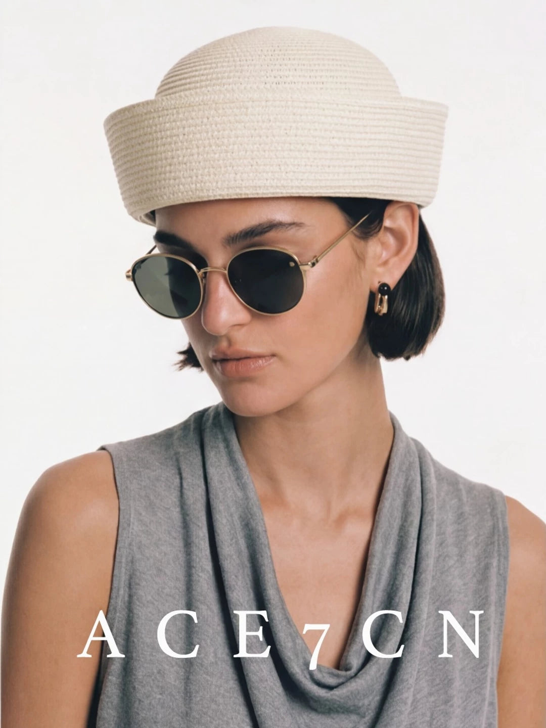 Domed Straw Pillbox Hat — ACE7CN