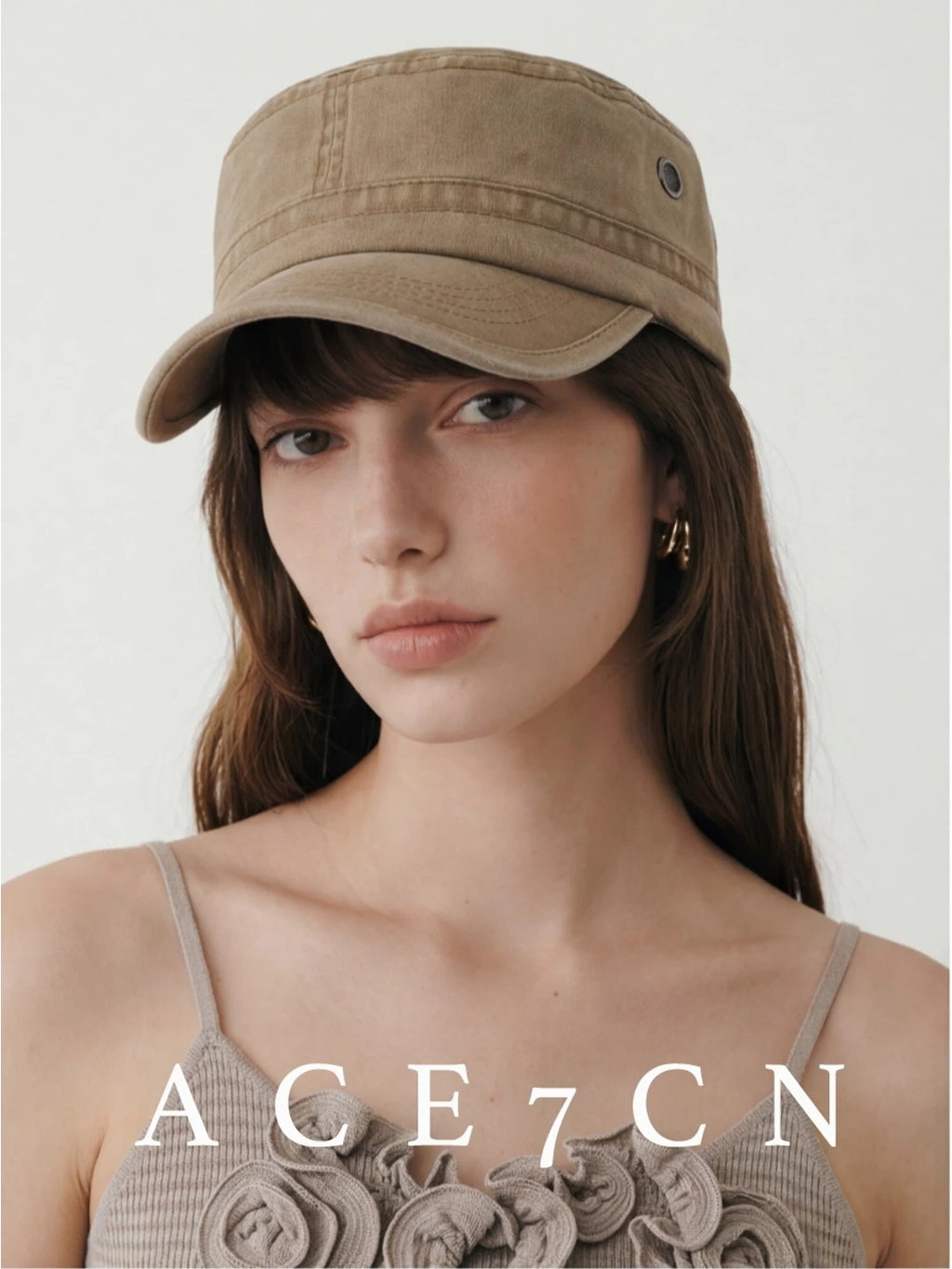 Distressed Denim Flat-Brim Baseball Cap — ACE7CN