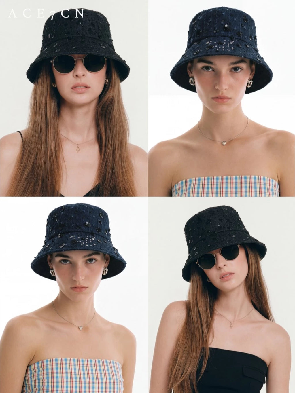 Sequin Denim Bucket Hat — ACE7CN