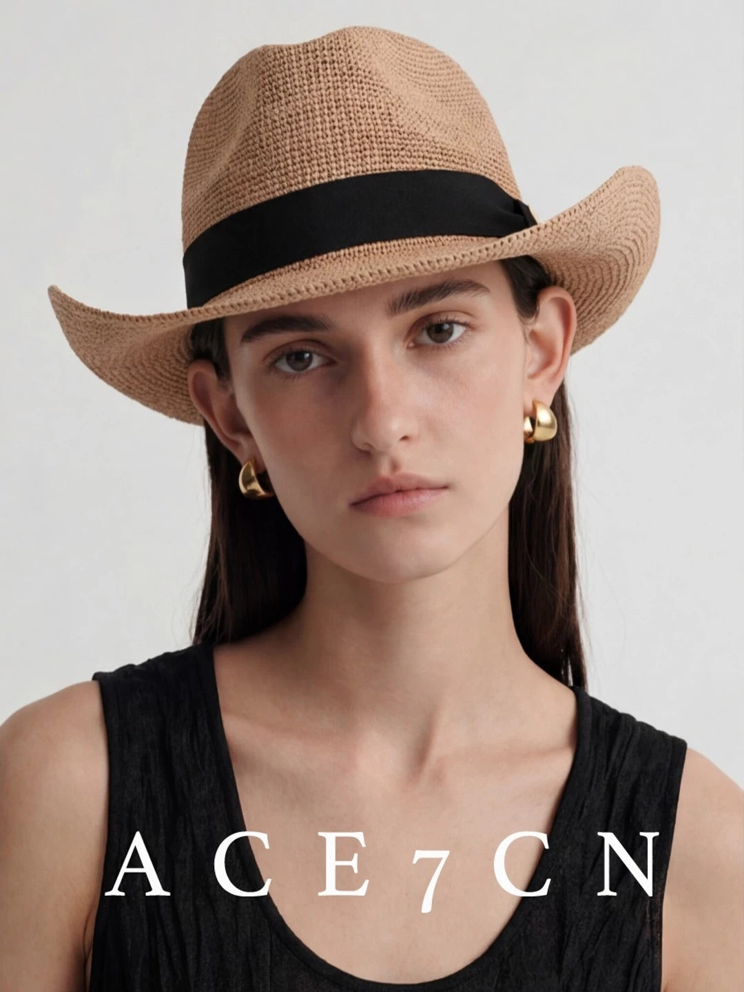 Hand-Woven Raffia Western Fedora — ACE7CN