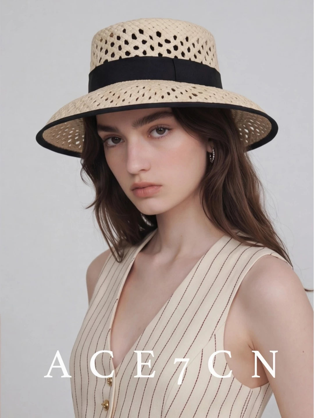 Openwork Straw Cloche — ACE7CN