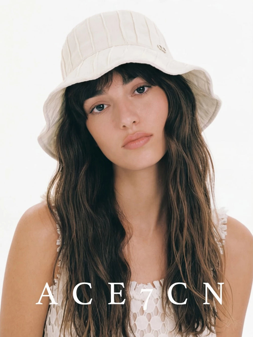 Hand-Pleated Wave-Brim Bucket Hat — ACE7CN