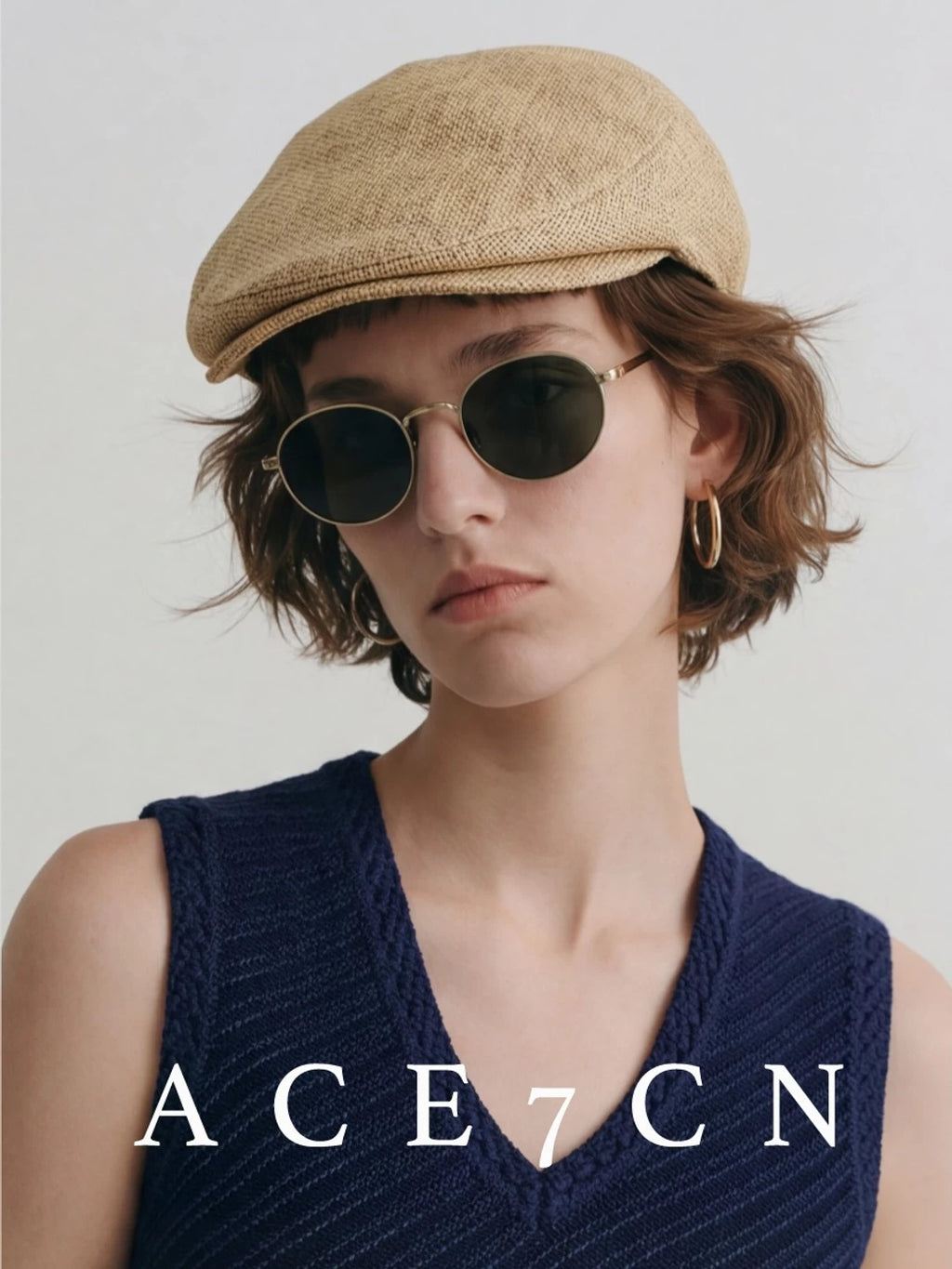 Textured Fabric Flat Cap — ACE7CN