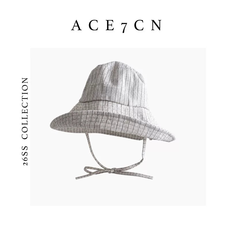 Wide-Brim Striped Bucket Hat — ACE7CN