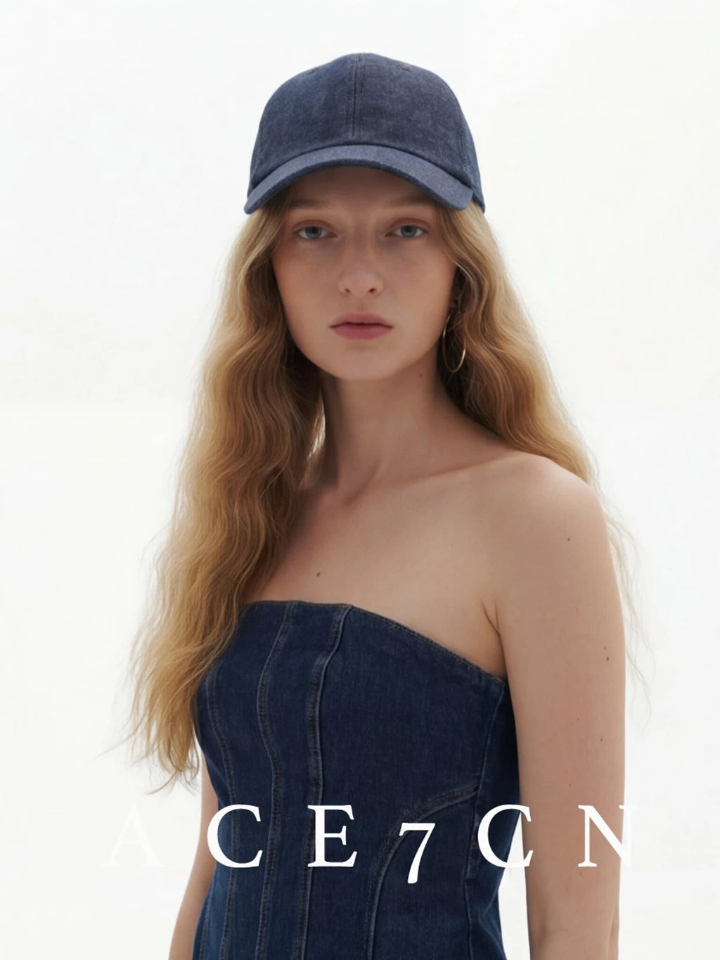 Raw-Denim Baseball Cap — ACE7CN