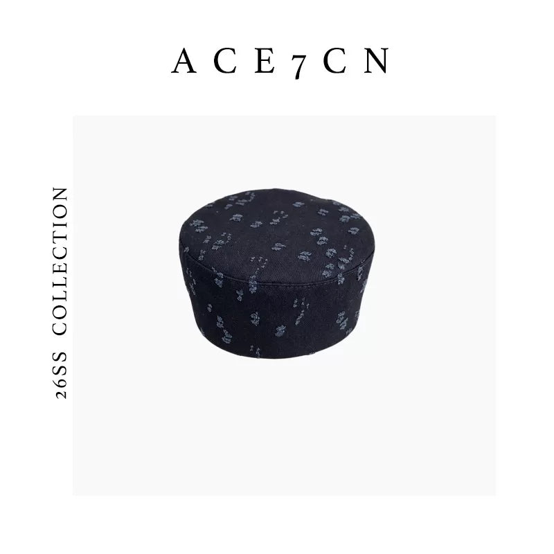 Denim Pillbox Hat — ACE7CN