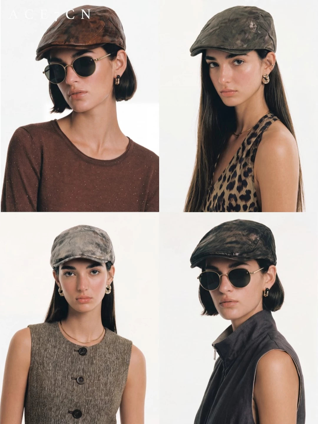 Bronze Metallic Flat Cap — ACE7CN