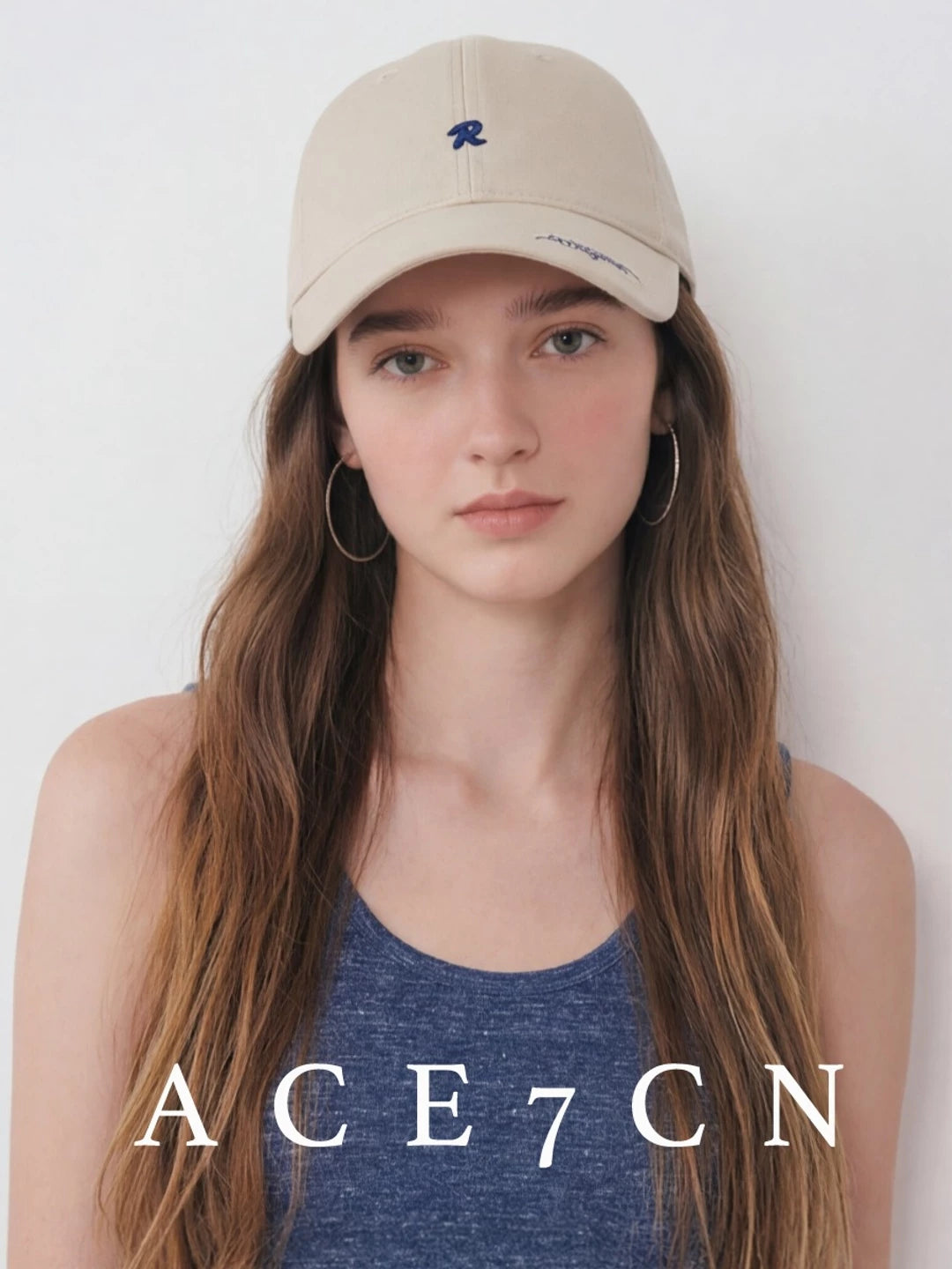 Embroidered Soft-Crown Denim Baseball Cap — ACE7CN