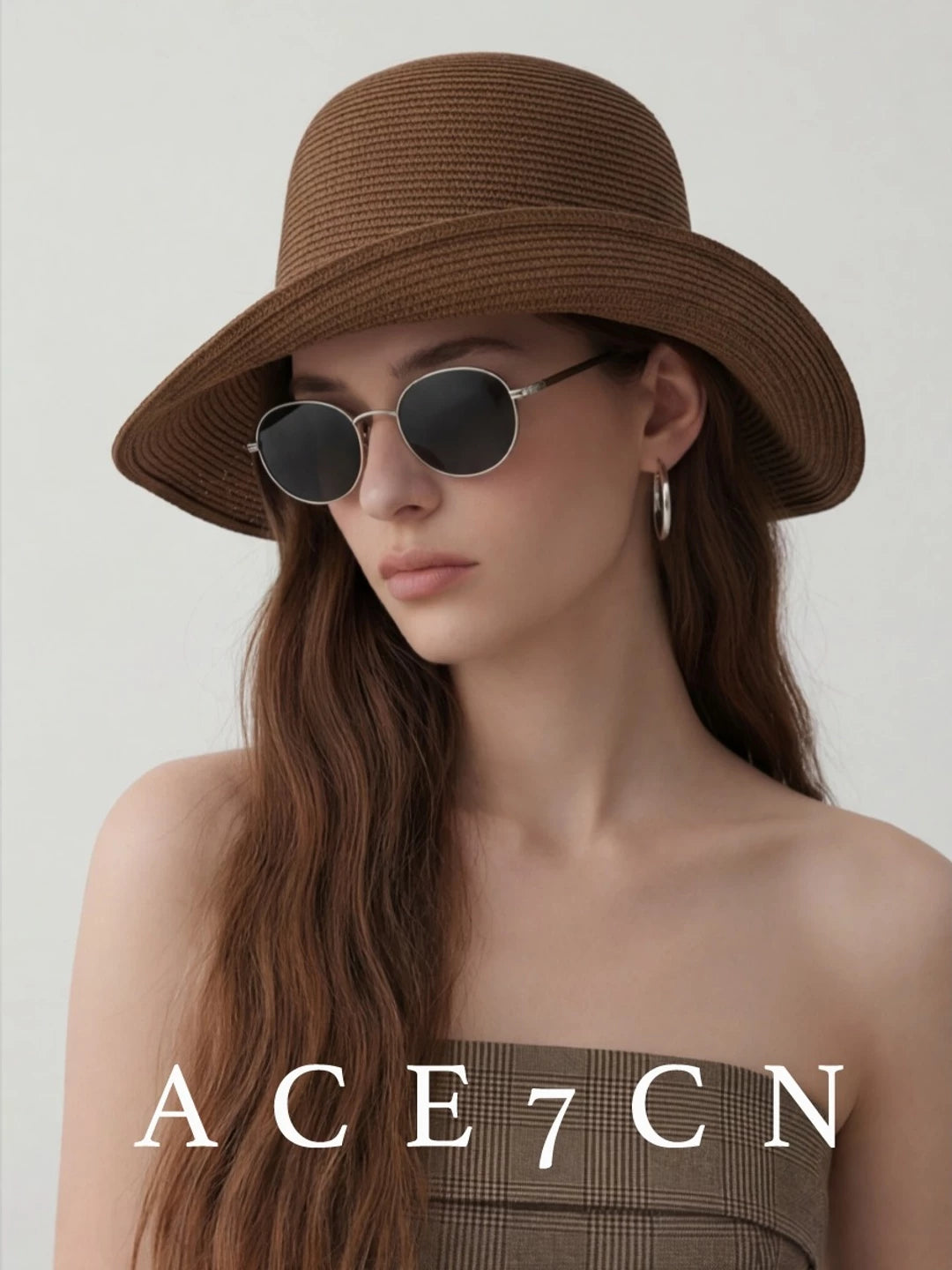 Roll-Brim Straw Bucket Hat — ACE7CN