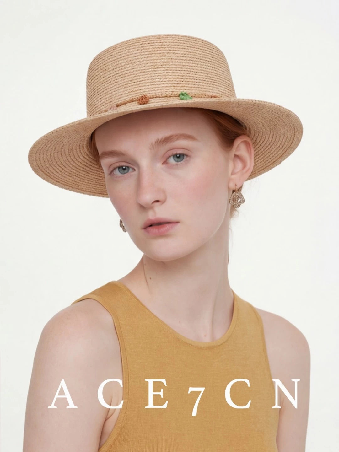 Pom-Trimmed Raffia Fedora — ACE7CN