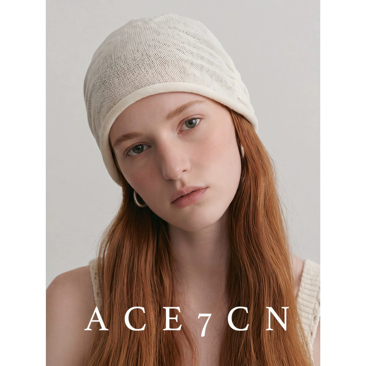 Pleated Linen Knit Beanie — ACE7CN