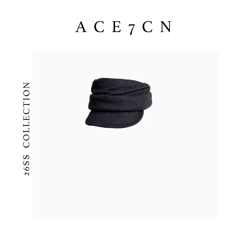 Pleated Flat-Top Equestrian Cap — ACE7CN