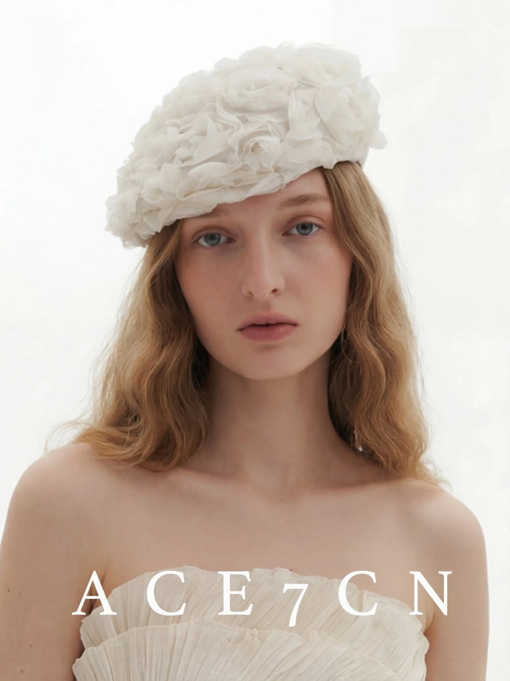 Rose-Embellished Brimmed Hat — ACE7CN