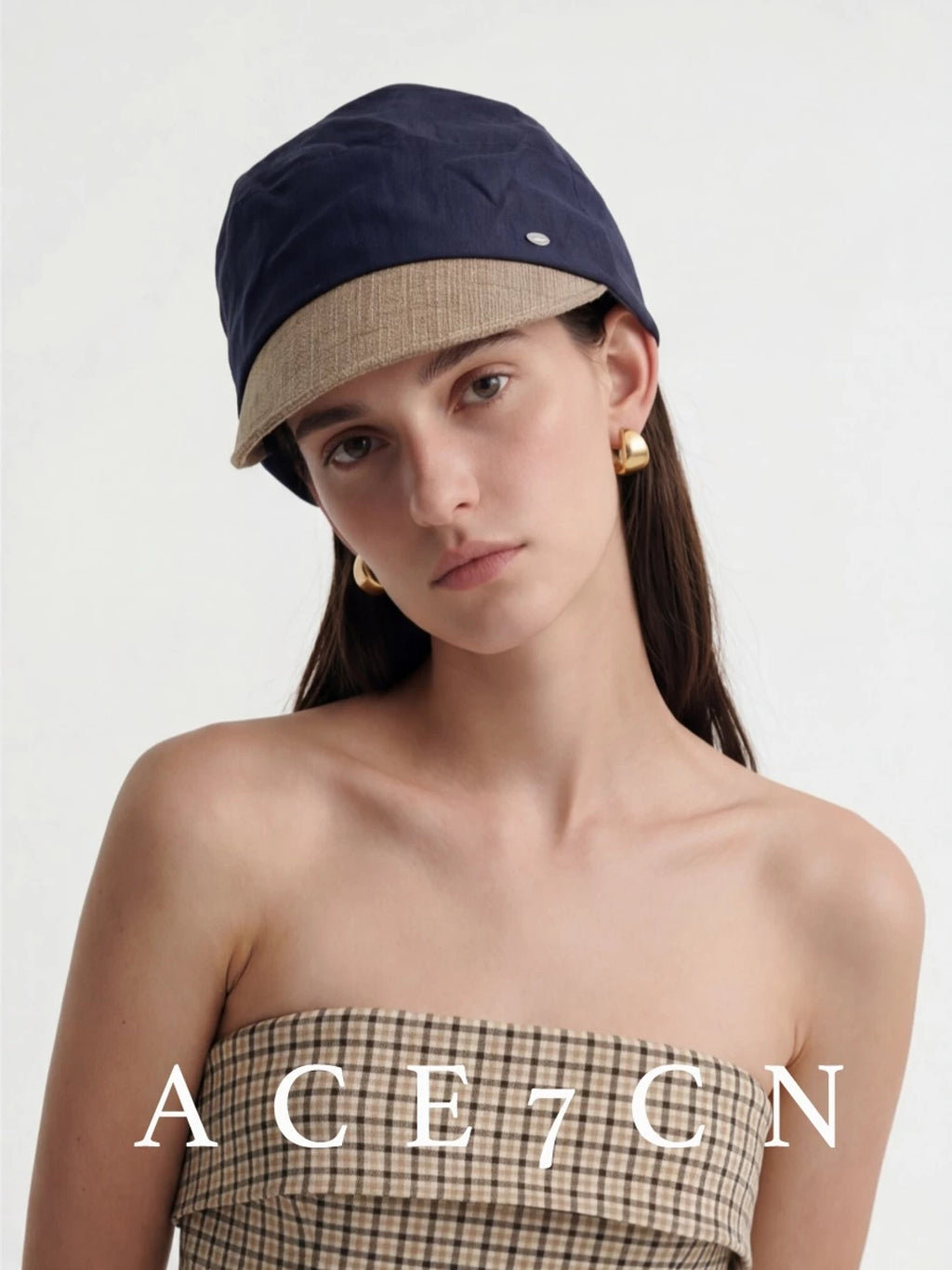 Pleated Linen-Textured Baseball Cap — ACE7CN