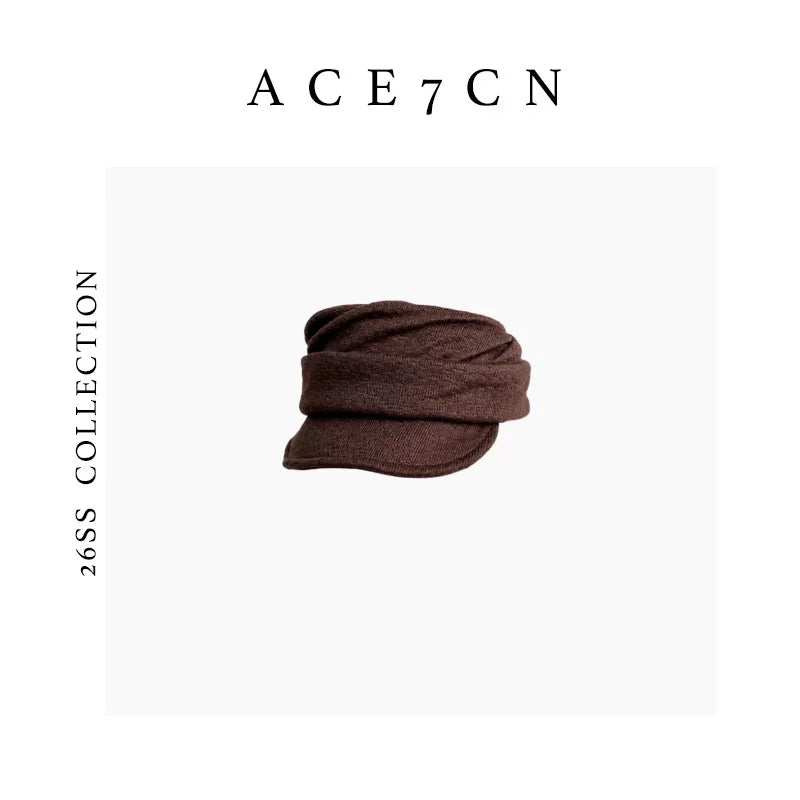 Pleated Flat-Top Equestrian Cap — ACE7CN