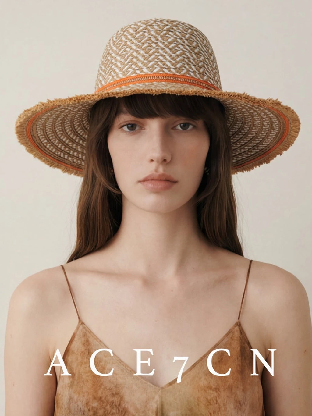 Color-Block Straw Sun Hat — ACE7CN