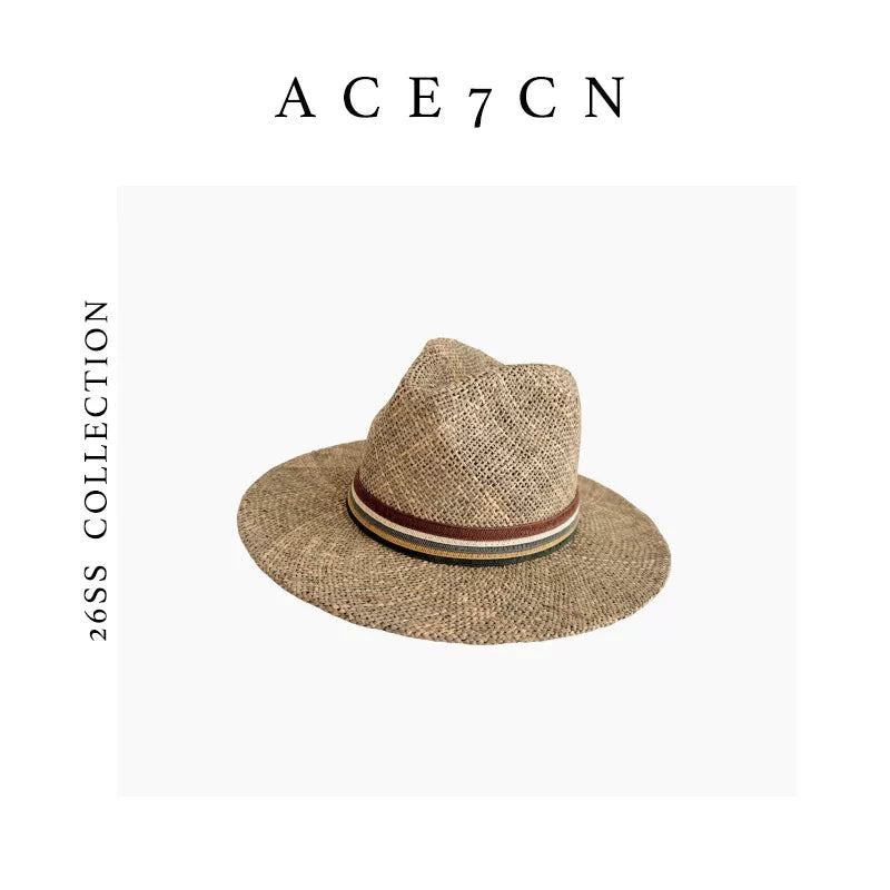 Woven Seagrass Fedora — ACE7CN